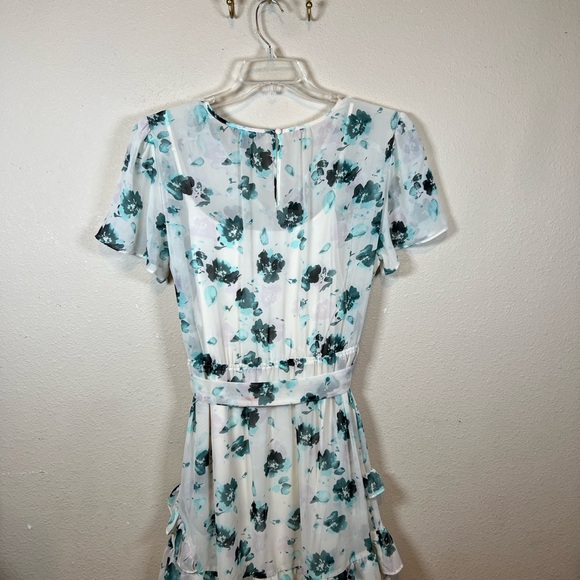 Simply Vera Vera Wang White Midi Dress with Teal Floral Print. Size XL - Picture 5 of 5